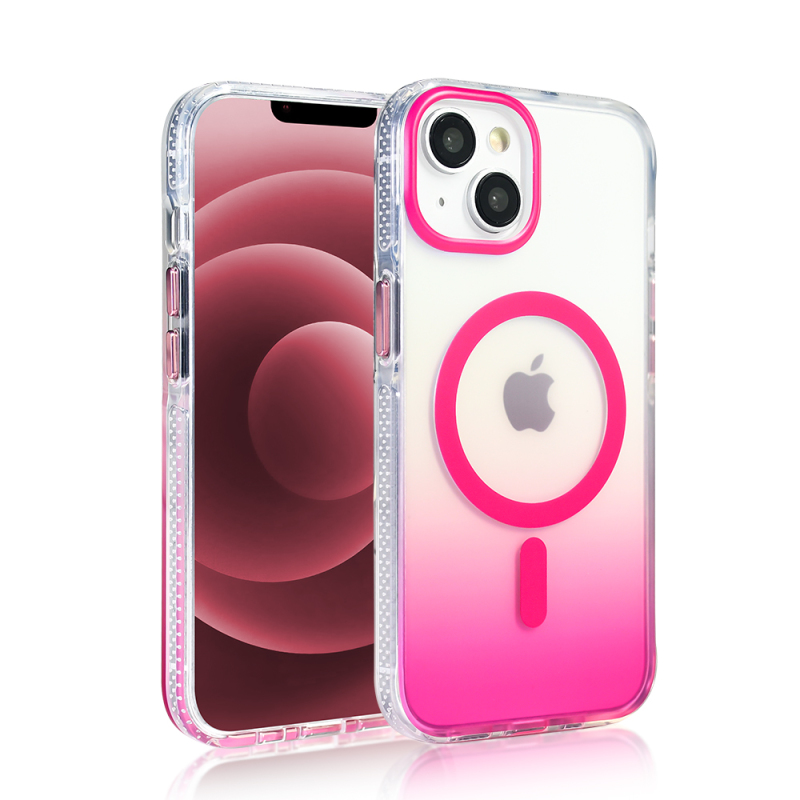 Apple iPhone 14 Kılıf M-safe Şarj Özellikli Transparan Renk Geçişli Zore Toros Kapak - 18