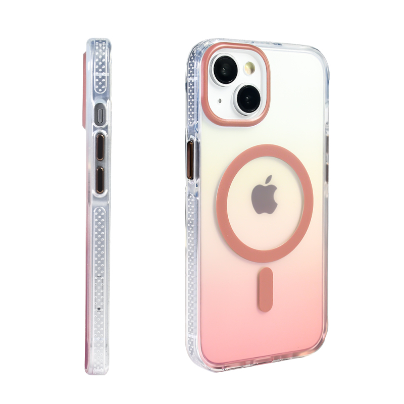 Apple iPhone 14 Kılıf M-safe Şarj Özellikli Transparan Renk Geçişli Zore Toros Kapak - 23