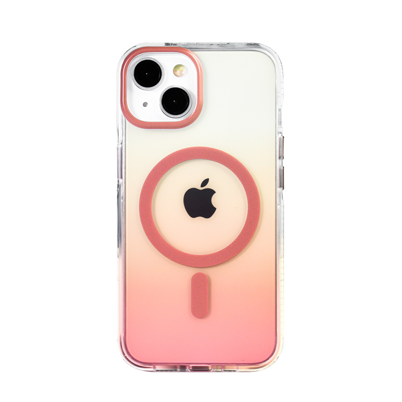 Apple iPhone 14 Kılıf M-safe Şarj Özellikli Transparan Renk Geçişli Zore Toros Kapak - 10
