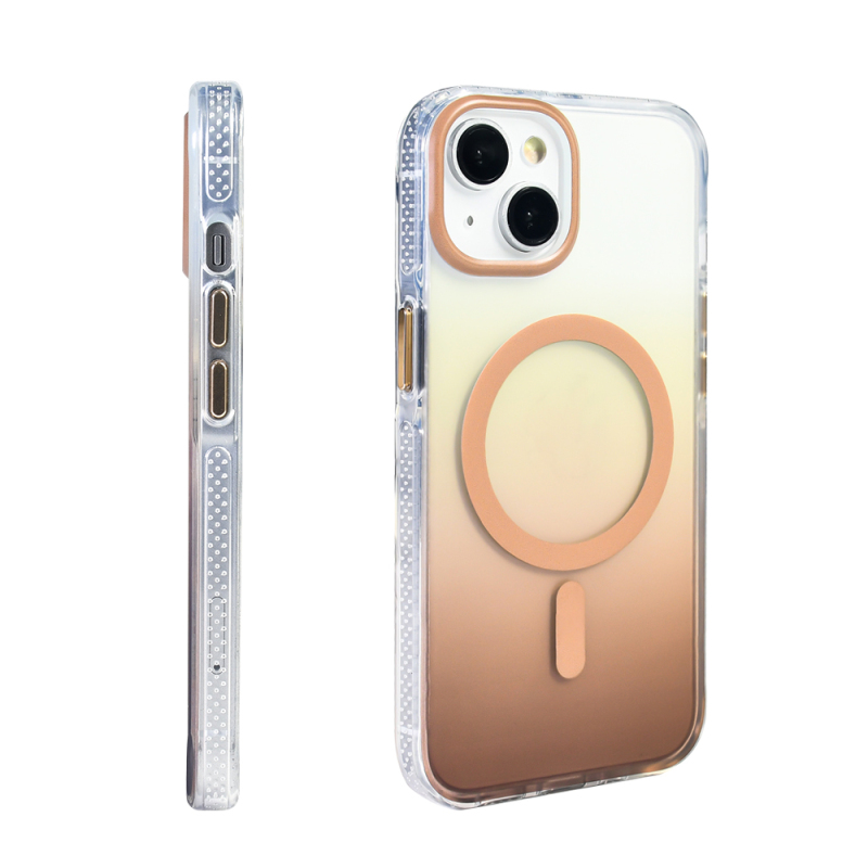 Apple iPhone 14 Kılıf M-safe Şarj Özellikli Transparan Renk Geçişli Zore Toros Kapak - 22
