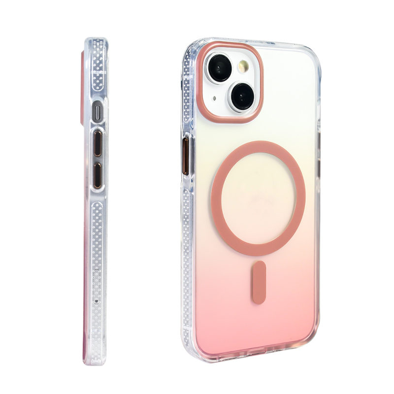 Apple iPhone 14 Kılıf M-safe Şarj Özellikli Transparan Renk Geçişli Zore Toros Kapak - 25
