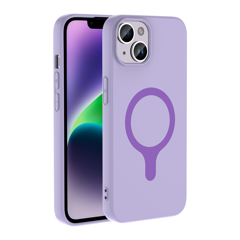 Apple iPhone 14 Kılıf M-Safe Şarj Özellikli Zore Aris Silikon Kapak - 19