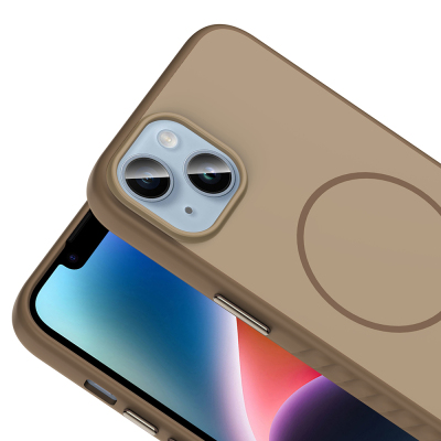 Apple iPhone 14 Kılıf M-safe Şarj Özellikli Zore Tea Kapak - 13