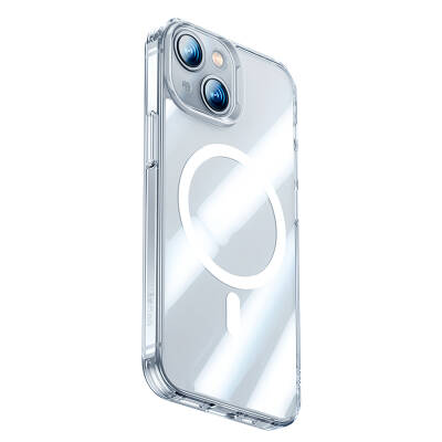 Apple iPhone 14 Kılıf Magsafe Şarj Özellikli Benks Magnetic Shiny Glass Serisi Kapak - 1