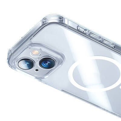 Apple iPhone 14 Kılıf Magsafe Şarj Özellikli Benks Magnetic Shiny Glass Serisi Kapak - 3