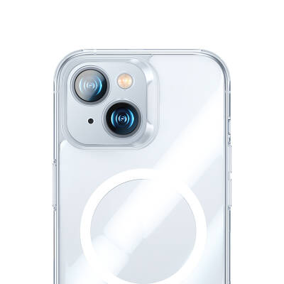 Apple iPhone 14 Kılıf Magsafe Şarj Özellikli Benks Magnetic Shiny Glass Serisi Kapak - 4
