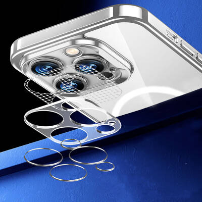 Apple iPhone 14 Kılıf Magsafe Şarj Özellikli Cam Yüzey Benks Electroplated Kapak - 4