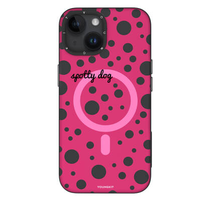 Apple iPhone 14 Kılıf Magsafe Şarj Özellikli Polka Dot Desenli Youngkit Spots Serisi Kapak - 1