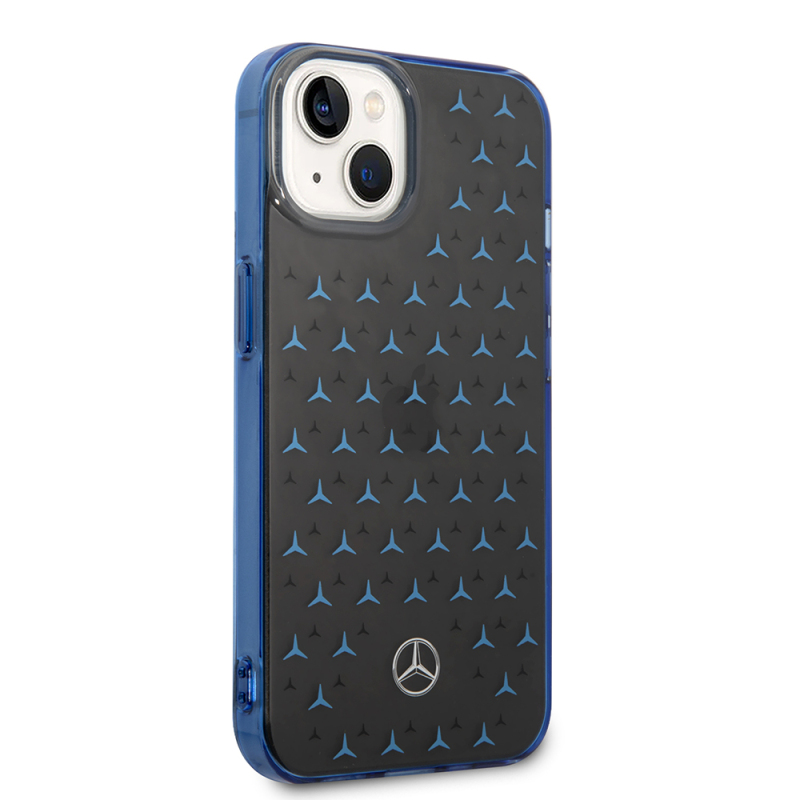 Apple iPhone 14 Kılıf Mercedes Benz Çift Katmanlı Yıldız Desenli Dizayn Kapak - 6