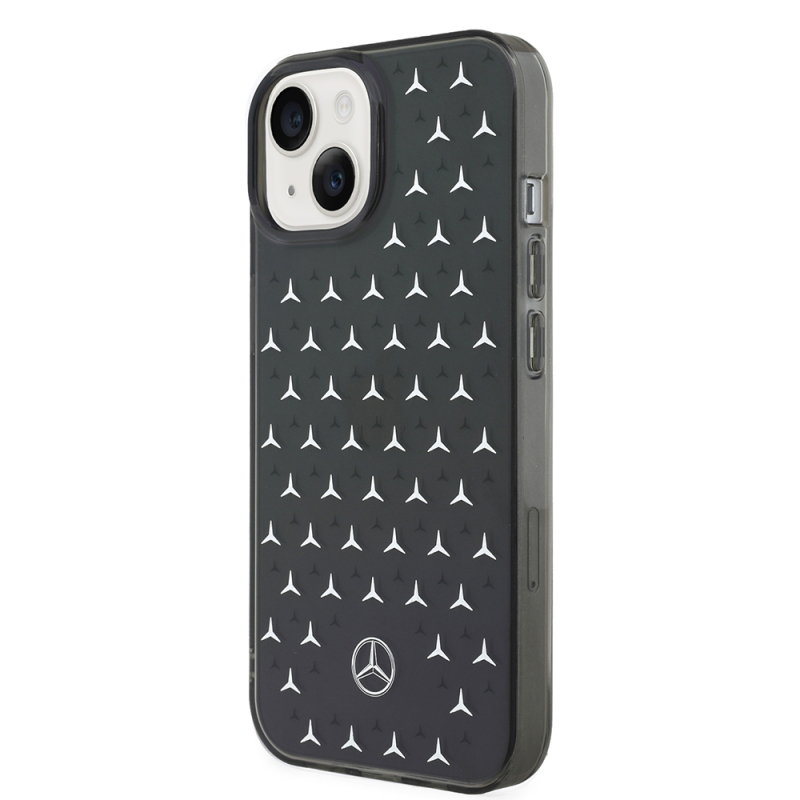 Apple iPhone 14 Kılıf Mercedes Benz Çift Katmanlı Yıldız Desenli Dizayn Kapak - 11