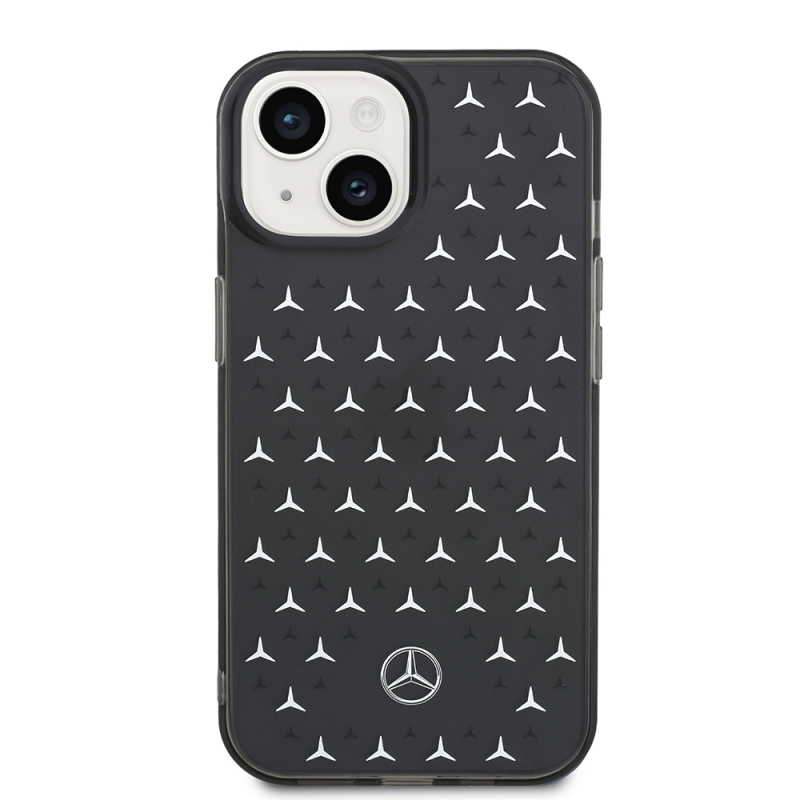 Apple iPhone 14 Kılıf Mercedes Benz Çift Katmanlı Yıldız Desenli Dizayn Kapak - 12