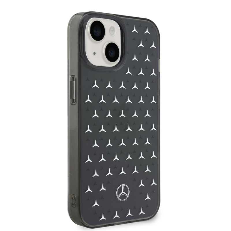 Apple iPhone 14 Kılıf Mercedes Benz Çift Katmanlı Yıldız Desenli Dizayn Kapak - 13