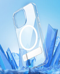 Apple iPhone 14 Kılıf ​​​​​Standlı Magsafe Wireless Şarj Özellikli Wiwu Aurora Serisi Kapak - 5