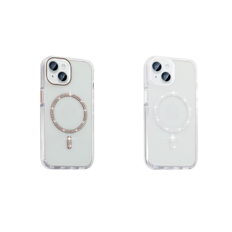 Apple iPhone 14 Kılıf Taşlı Tasarım M-safe Şarj Özellikli Zore Koment Silikon Kapak - 8