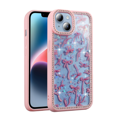 Apple iPhone 14 Kılıf Taşlı ve Simli Tasarım Zore Azra Kapak - 2