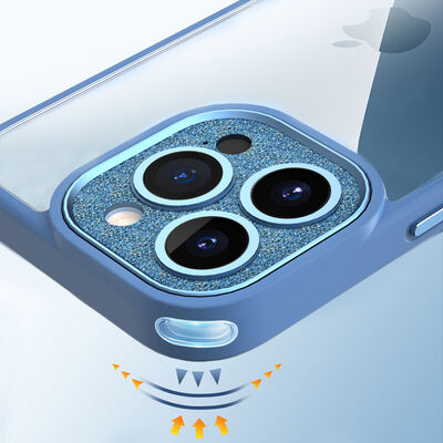 Apple iPhone 14 Kılıf ​​​​​Wiwu GCC-105 Lens Korumalı Renkli Kenar Arkası Şeffaf Multicolor Kapak - 6