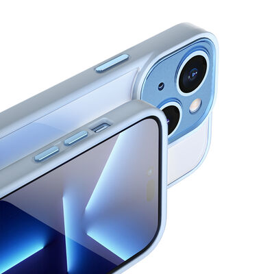 Apple iPhone 14 Kılıf Wiwu VCC-104 Lens Korumalı Renkli Kenar Arkası Şeffaf Vivid Clear Kapak - 8