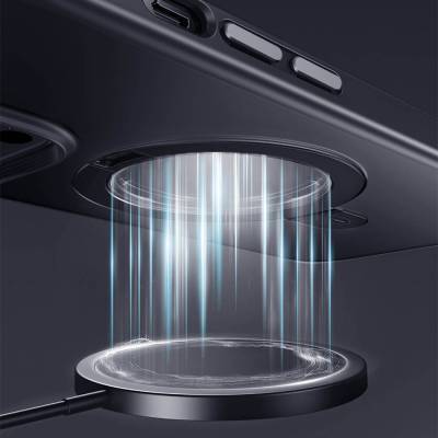 Apple iPhone 14 Kılıf Wiwu ZMM-010 Magsafe Şarj Özellikli Parmak İzi Bırakmayan Mat Transparan Standlı Kapak - 5