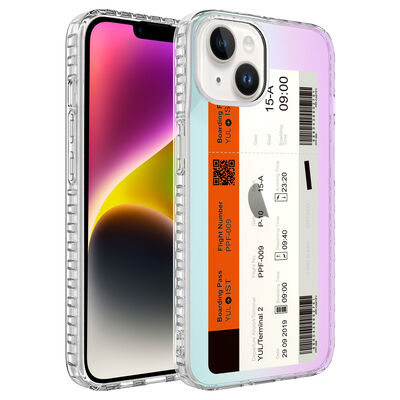 Apple iPhone 14 Plus Case Airbag Edge Colorful Patterned Silicone Zore Elegans Cover - 1
