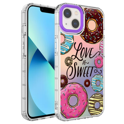 Apple iPhone 14 Plus Case Camera Protected Colorful Patterned Hard Silicone Zore Korn Cover - 8