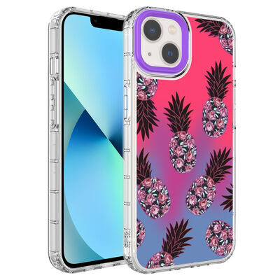 Apple iPhone 14 Plus Case Camera Protected Colorful Patterned Hard Silicone Zore Korn Cover - 15