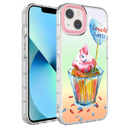 Apple iPhone 14 Plus Case Camera Protected Colorful Patterned Hard Silicone Zore Korn Cover - 17