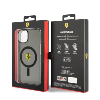 Apple iPhone 14 Plus Case Ferrari Magsafe Charging Feature Semi-Transparent Design Cover - 7