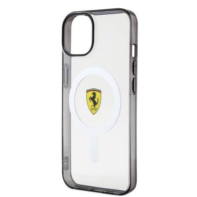 Apple iPhone 14 Plus Case Ferrari Magsafe Transparent Design Cover with Charging Feature - 5