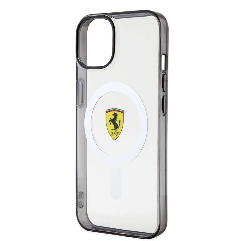 Apple iPhone 14 Plus Case Ferrari Magsafe Transparent Design Cover with Charging Feature - 5