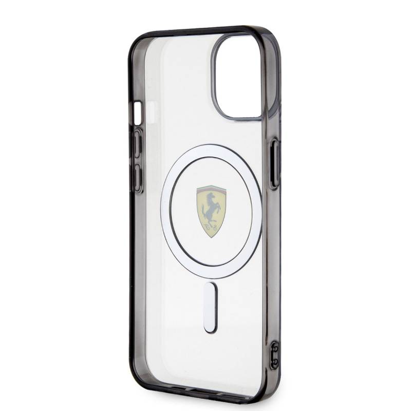 Apple iPhone 14 Plus Case Ferrari Magsafe Transparent Design Cover with Charging Feature - 6