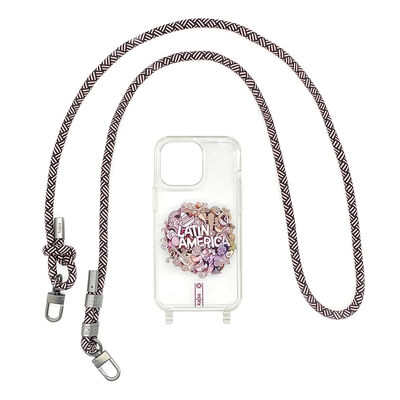 Apple iPhone 14 Plus Case Kajsa Missy And Match Transparent Patterned Rope Strap Cover - 11