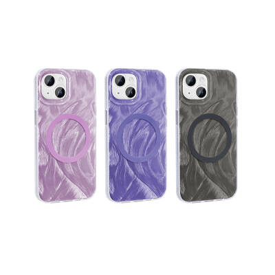 Apple iPhone 14 Plus Case Magsafe Charging Featured Brush Paint Patterned Zore Palette Cover - 7