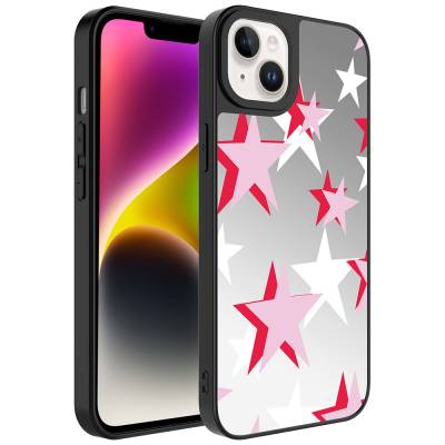 Apple iPhone 14 Plus Case Mirror Patterned Camera Protected Glossy Zore Mirror Cover - 11