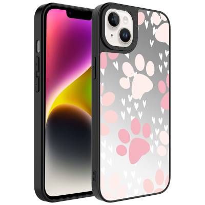 Apple iPhone 14 Plus Case Mirror Patterned Camera Protected Glossy Zore Mirror Cover - 3