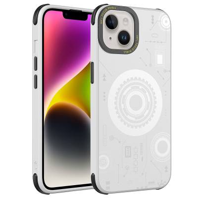 Apple iPhone 14 Plus Case Zore Wireless Charging Patterned Hot Cover - 8