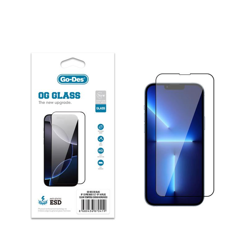 Apple iPhone 14 Plus Go Des OG Glass Antistatic Tempered Glass Screen Protector - 2