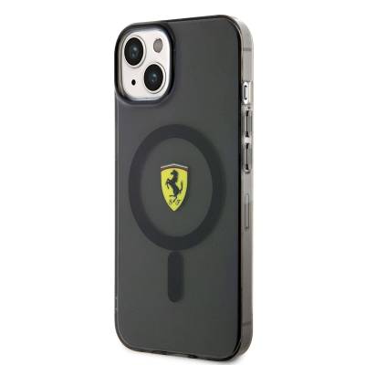 Apple iPhone 14 Plus Kılıf Ferrari Magsafe Şarj Özellikli Yarı Transparan Dizayn Kapak - 2