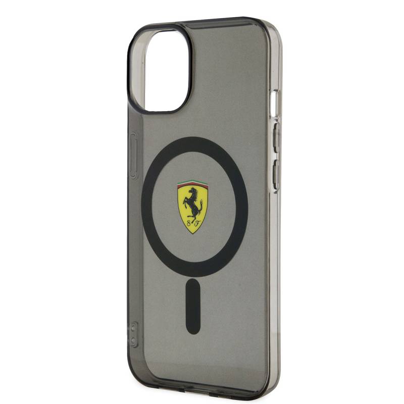 Apple iPhone 14 Plus Kılıf Ferrari Magsafe Şarj Özellikli Yarı Transparan Dizayn Kapak - 5
