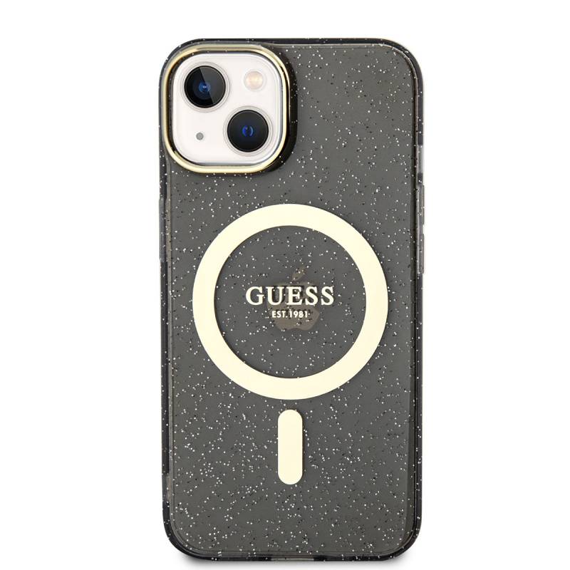 Apple iPhone 14 Plus Kılıf GUESS Magsafe Şarj Özellikli Glitter Kapak - 6