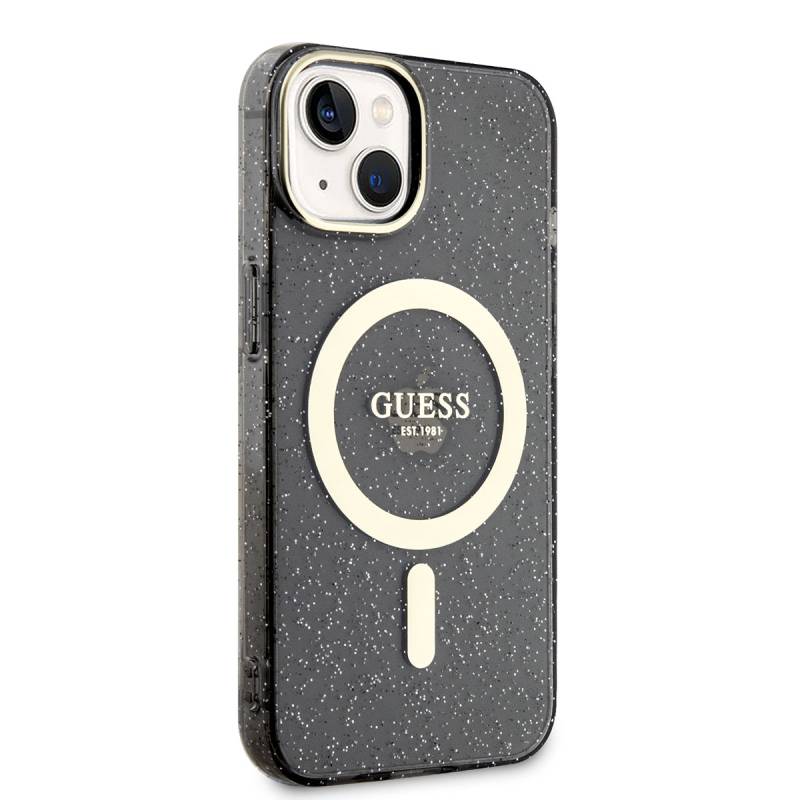 Apple iPhone 14 Plus Kılıf GUESS Magsafe Şarj Özellikli Glitter Kapak - 8