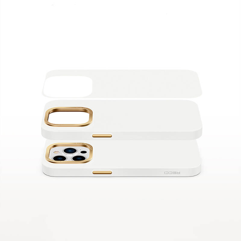 Apple iPhone 14 Plus Kılıf Metal Kamera Çerçeveli Recci Glaze Serisi Kapak - 2
