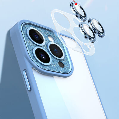 Apple iPhone 14 Plus Kılıf ​​​​​Wiwu GCC-105 Lens Korumalı Renkli Kenar Arkası Şeffaf Multicolor Kapak - 7