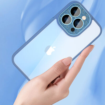 Apple iPhone 14 Plus Kılıf ​​​​​Wiwu GCC-105 Lens Korumalı Renkli Kenar Arkası Şeffaf Multicolor Kapak - 8