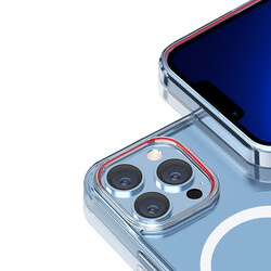 Apple iPhone 14 Plus Wiwu M-safe Şarj Özellikli Lens Korumalı Şeffaf Silikon Kapak - 4