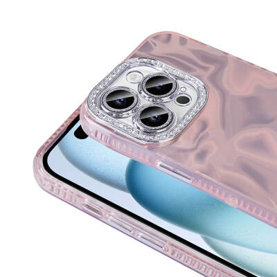 Apple iPhone 14 Pro Case Airbag Shiny Stone Detail Design Zore Esila Cover - 6