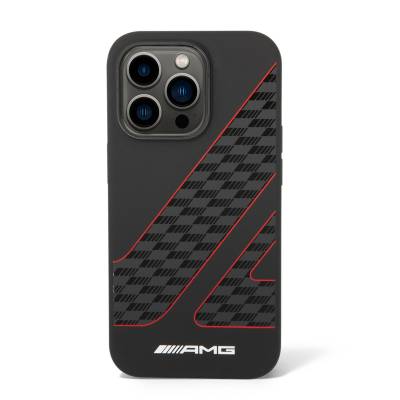 Apple iPhone 14 Pro Case AMG Liquid Silicone Checkered Flag Design Cover - 2