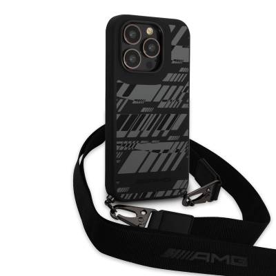 Apple iPhone 14 Pro Case AMG Liquid Silicone Strap Graphic Design Cover with Phone Strap - 7