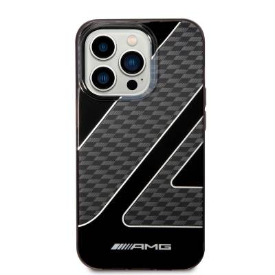 Apple iPhone 14 Pro Case AMG Transparent Double Layer Checkered Flag Design Cover - 3