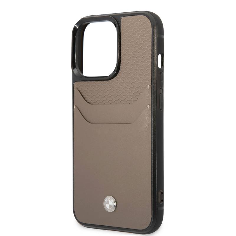 Apple iPhone 14 Pro Case BMW Leather Card Holder Design Cover - 6