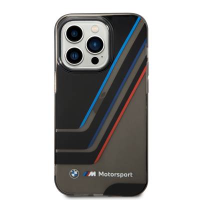 Apple iPhone 14 Pro Case BMW Original Licensed Semi-Transparent Striped Design Cover - 3